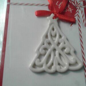 New! Vintage Lennox Tree Charm Ornament Porcelain Off-White
